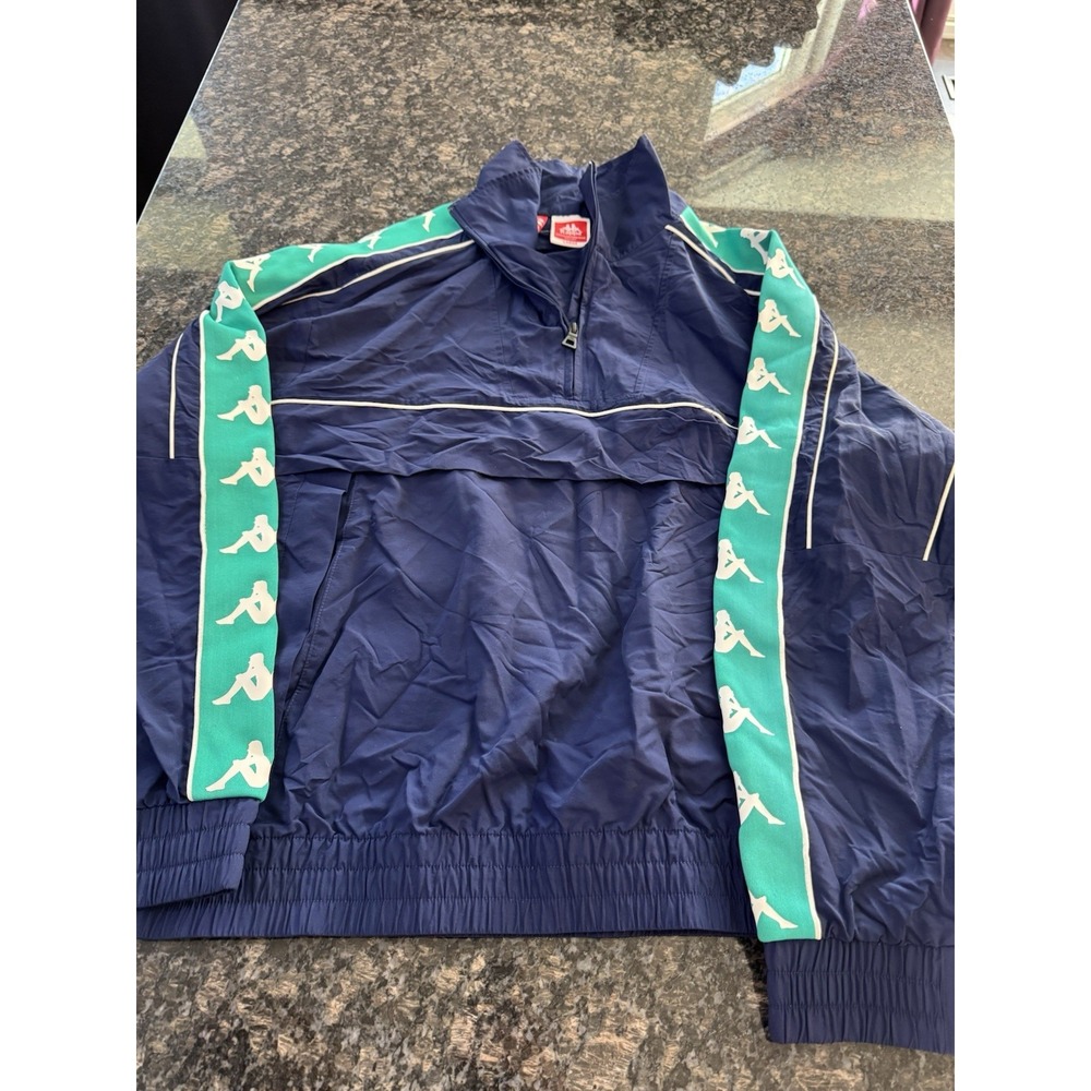 Kappa Men's 100% Nylon Windbreaker Full Zip Track Jacket Size Large